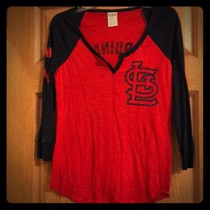 Pink MLB St Louis Cardinals 3/4 Sleeve Shirt